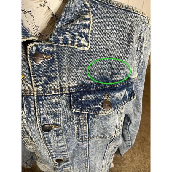 Nickelodeon Members Only Jacket Blue Denim SpongeBob Graphic Trucker Medium - Picture 5 of 7